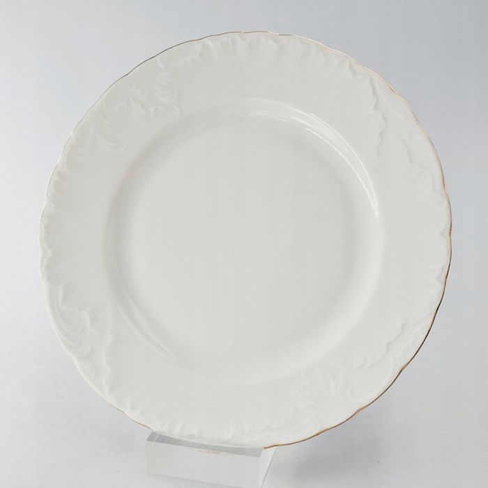 piękna biały talerzyk porcelanowy ćmielów rococo