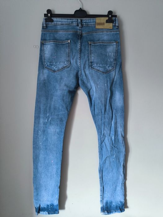 Spodnie jeansy jeans Zara M cieniowane unisex