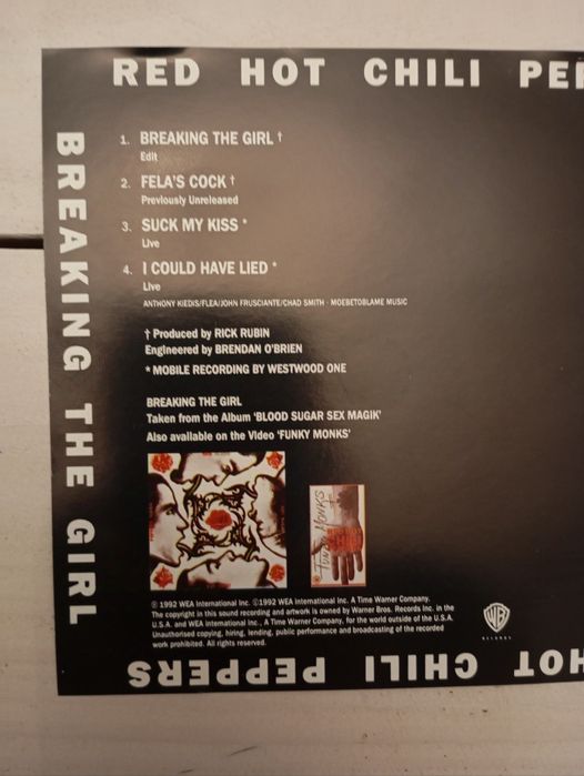Red Hot Chilli Peppers RHCP singiel Breaking the Girl CDS EP Blood Sex