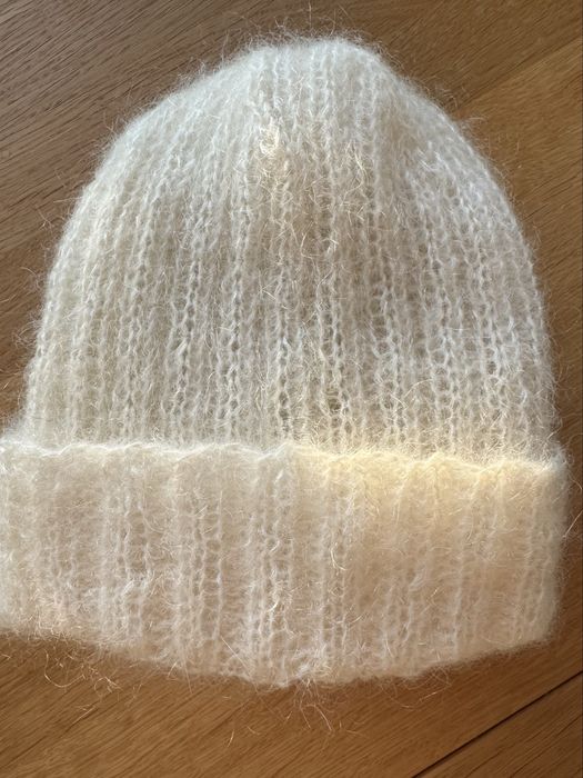 Czapka moher+jedwab handmade