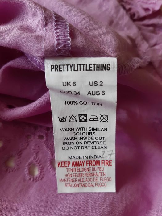 Сиреневый натуральный, ажурный топ на пуговичках prettylittlething