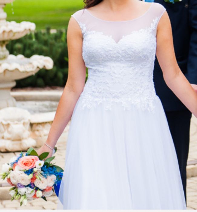 Suknia ślubna rozm. 38 długa lekka, piękna