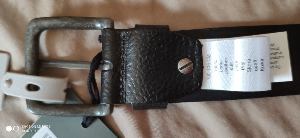 Camel Active czarny skórzany pasek męski szerokość 4cm rozm L 100 105
