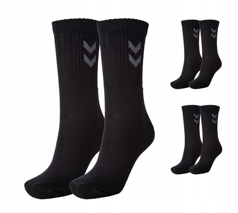 Hummel skarpety CZARNE 3 - pack rozm 12  (41-45)