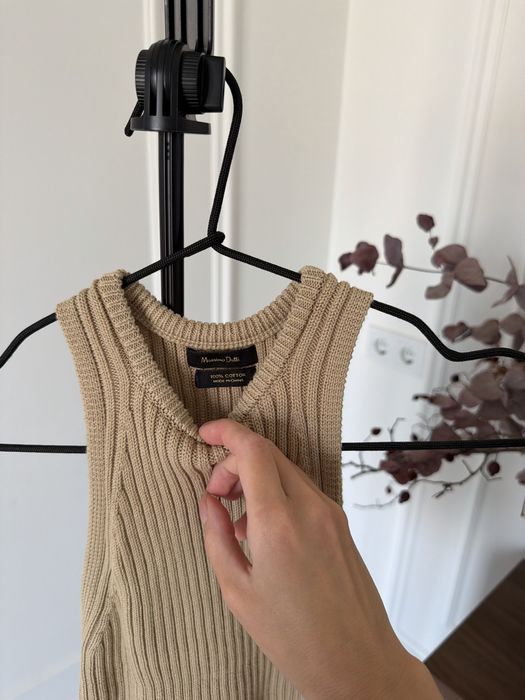 Вʼязана майка massimo dutti бежева