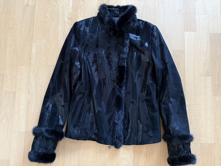 Куртка замшева з хутром норки