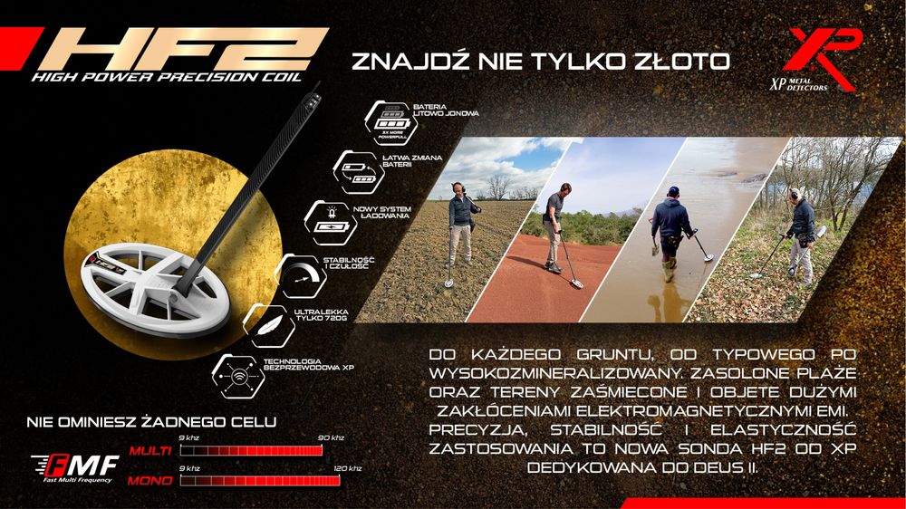 Cewka eliptyczna XP HF2 o wysokiej częstotliwości do DEUS 2