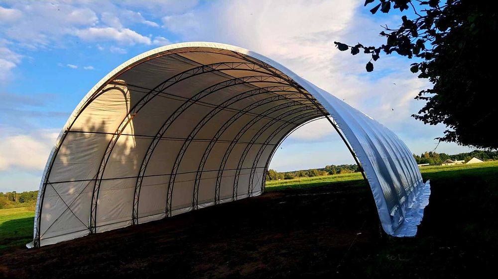 Hala łukowa hala namiotowa magazyn wiata słoma 200 m2 (10x20) Nowa
