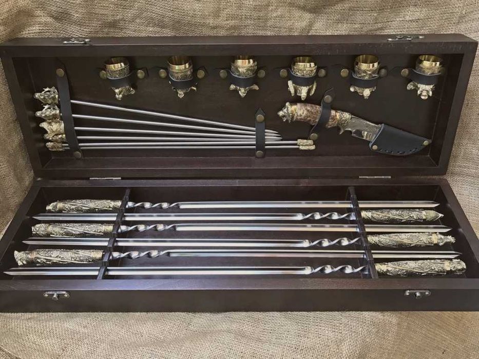 VIP ПОДАРОК! Премиум шампура Дикие звери в кейсе. Лучшие в Украине!