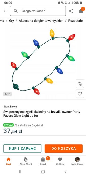 Naszyjnik świetlny super sprawa na wieczorne imprezy