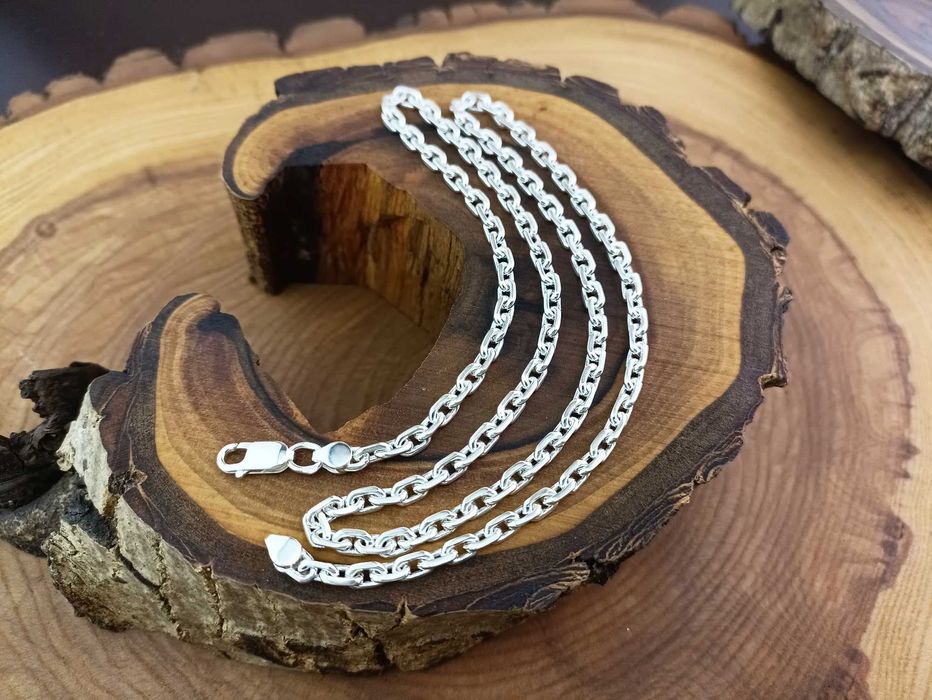 Срібний ланцюг Якір, срібна цепочка якорная Серебряная цепь Якорь