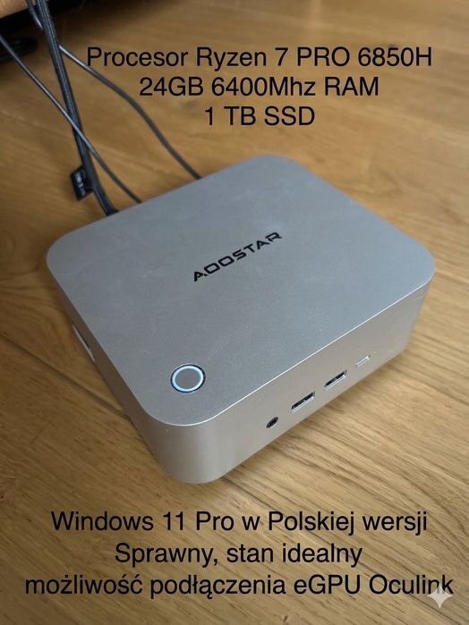 Mini PC AOOSTAR 6580H  24GB DDR5 1 TB SSD WIN 11 PL Oculink