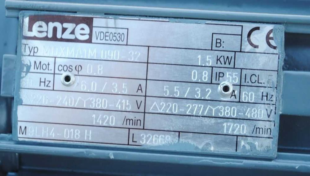 Motoreduktor 1.5kw. 350obr./min. LENZE GST05-2MVBR90-32