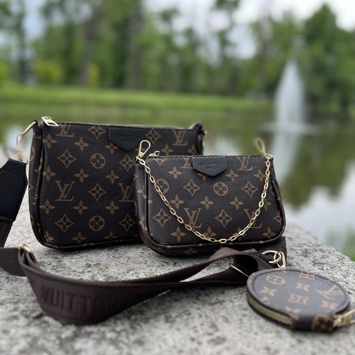 Хіт! Сумка Louis Vuitton 3 в 1 (Multi Pochette) / Базова кросбоді / Луі Вітон / Monogram / клатч