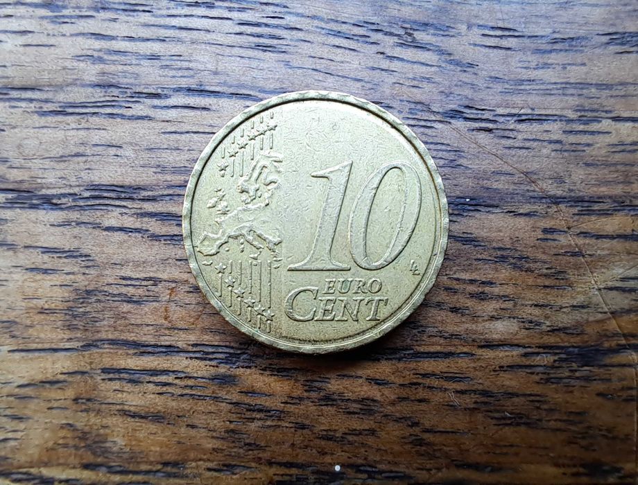 Moeda de 10 c da bélgica c/ defeito