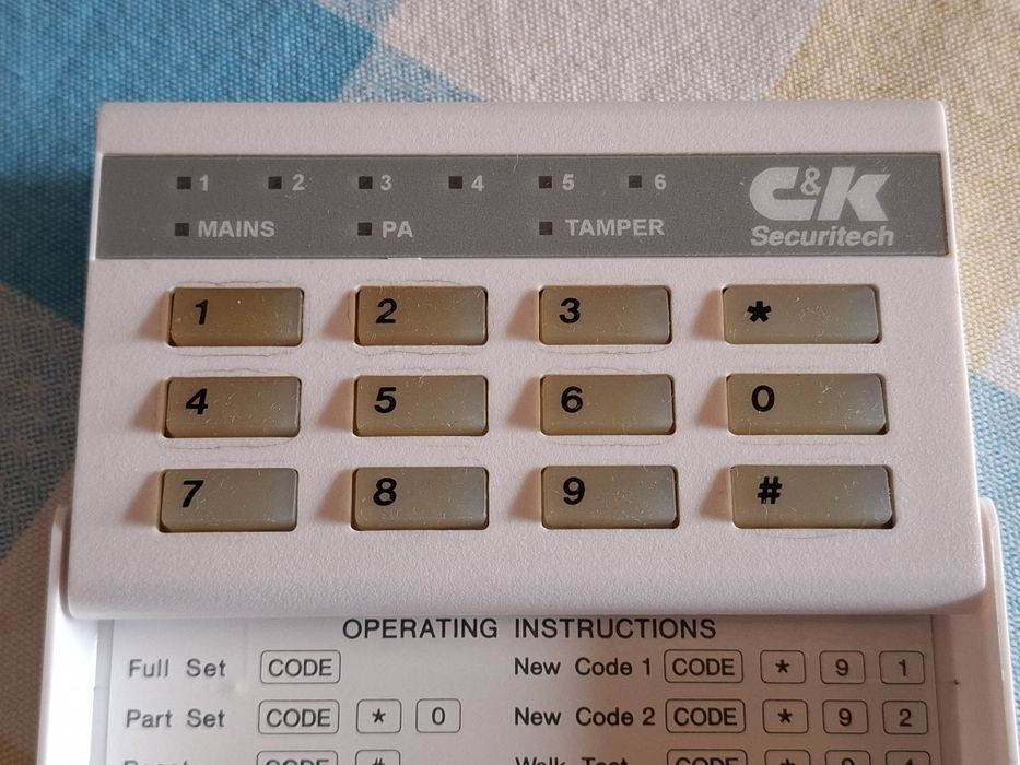 Teclado alarme intrusão