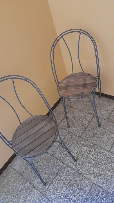 Krzesło ogrodowe  , metalowe ,drewno, 2 szt