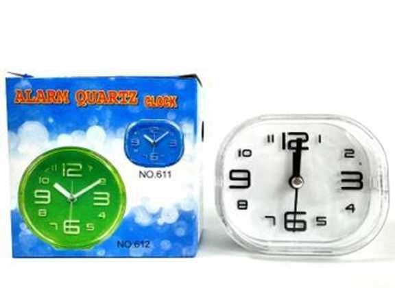 Budzik czytelny zegar elektroniczny tradycyjny biały cm, alarm, 1xAA