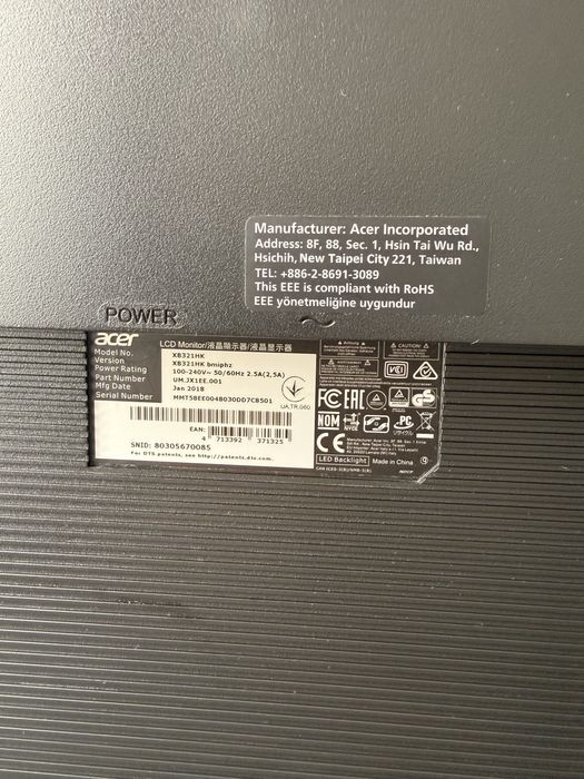 Ігровий монітор Acer Predator XB321HK