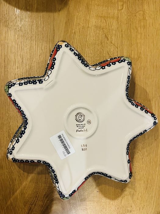 Ceramika bolesławiec Unikat gwiazda