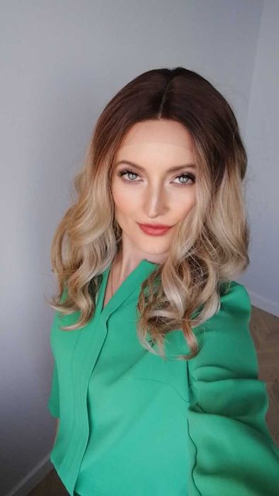 Peruka lace front mix słowiańskich blondów ombre kanekalon premium