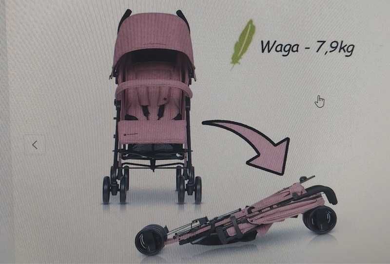 Wózek spacerowy Ezzo Eurocart parasolka różowy dla dziewczynki lekki