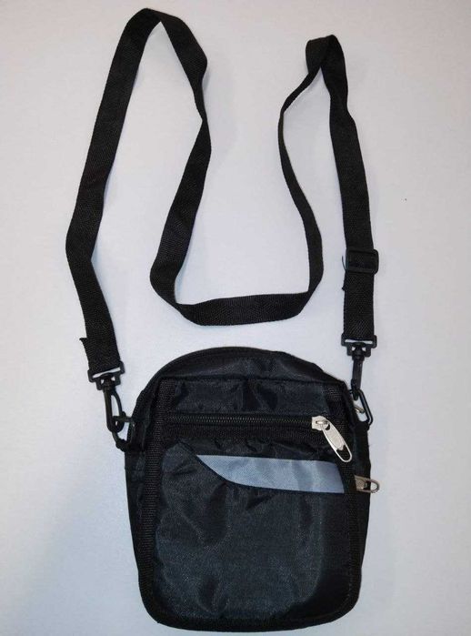 Барсетка чоловіча б/у чорна з нейлону, зручна для телефону та дрібниць