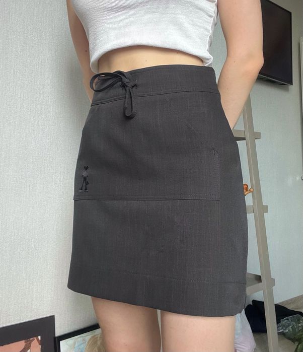 Графітова сіра міні спідниця стан новий