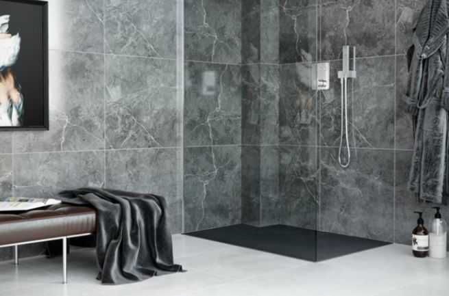 EXCELLENT brodzik kompozytowy LAVANO SLIM 140x100 prostokątny czarny