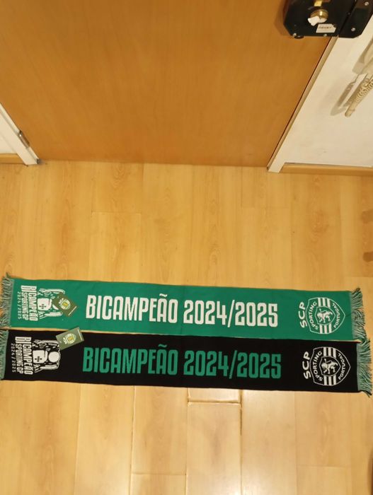 Cachecol Sporting Bicampeão 24/25 oficial futebol novidade novo ultras