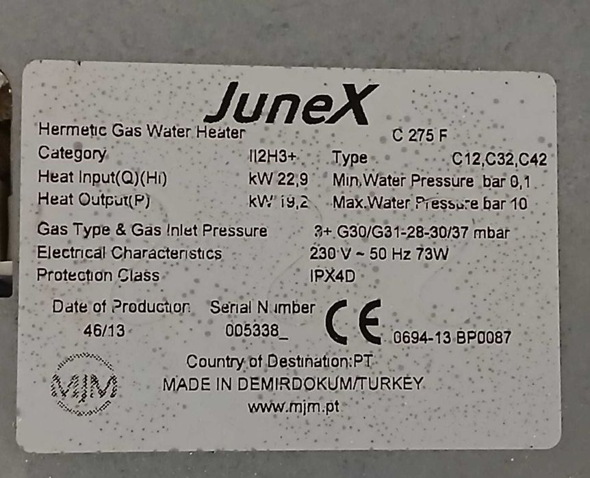 Esquentador Junex com pouco uso