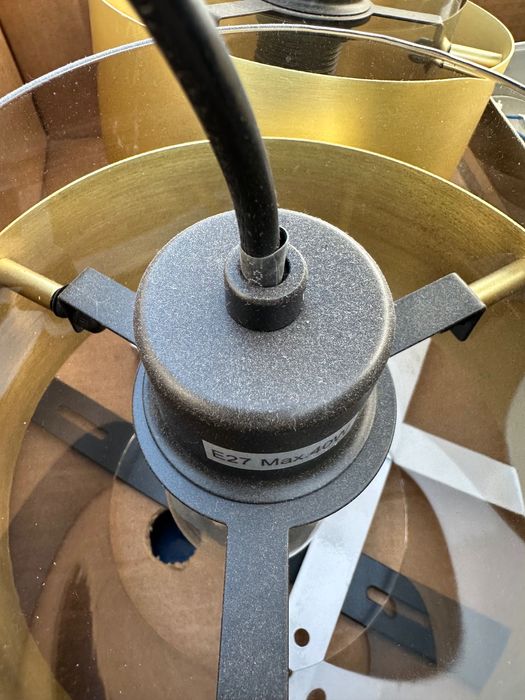 Candeeiro de teto suspenso metal  3 luzes dourado 35cm Inspire