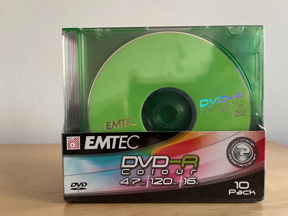 puste płyty DVD-R EMTEC, kolorowe okładki