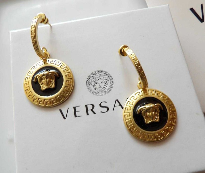 Versace kolczyki m osiężne w stylu vintage