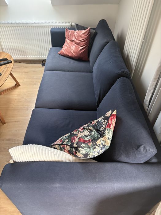 Granatowe pokrycie kanapy sofy Vimle trzyosobowa nierozkladana Orrsta