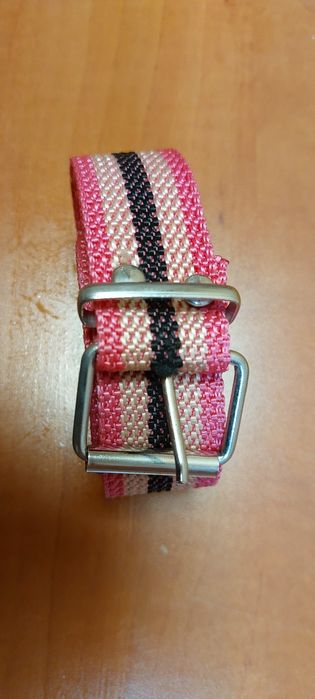 Pasek kolorowy różowy, brazowy w pasy 80 cm x 3 cm