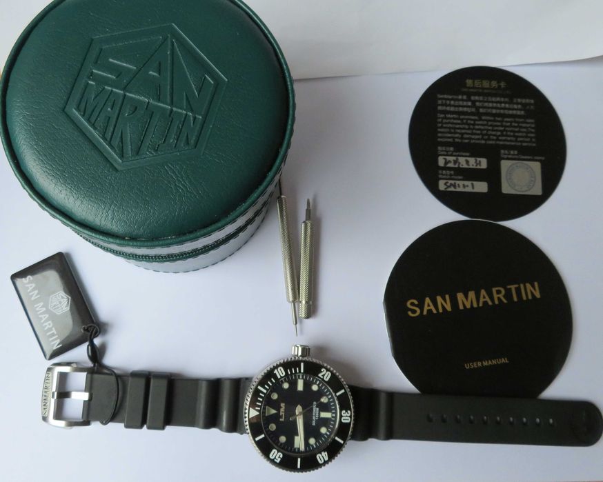 Zegarek diver san martin szafir wr 1000 m 100 at  duży