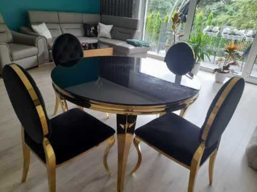 Stół 120 cm z 6 krzesłami GLAMOUR
