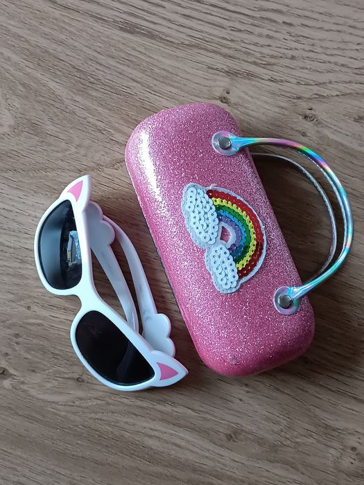 Okulary słoneczne dla dzieci okularki kotek Marie plus etui