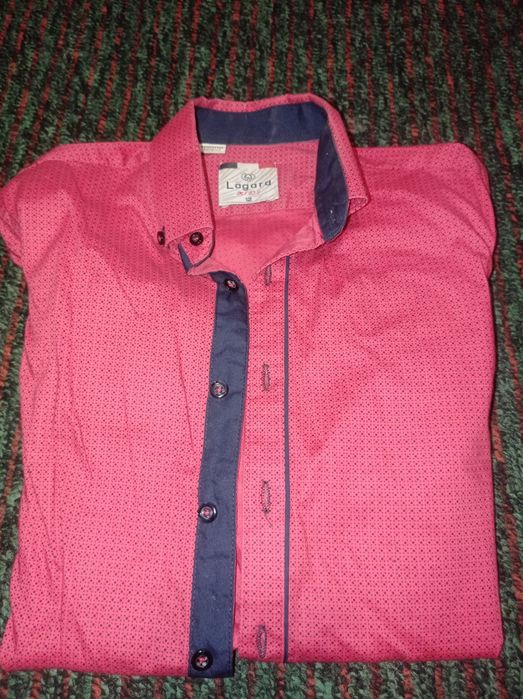 Рубашка сорочка червона бузкова вишиванка