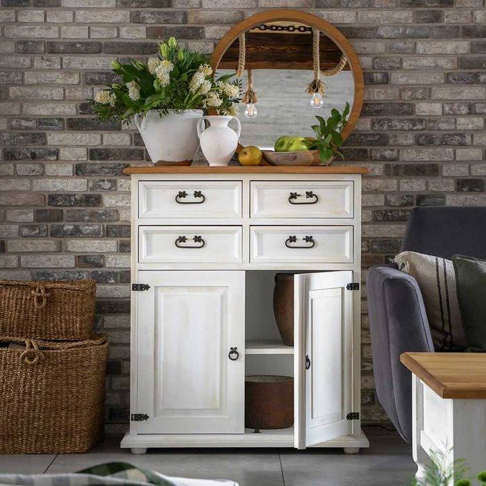 Drewniana komoda w stylu prowansalskim Producent COM 107