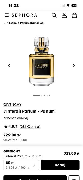 Givenchy L’Interdit Parfum 80 ml – oryginalne perfumy damskie