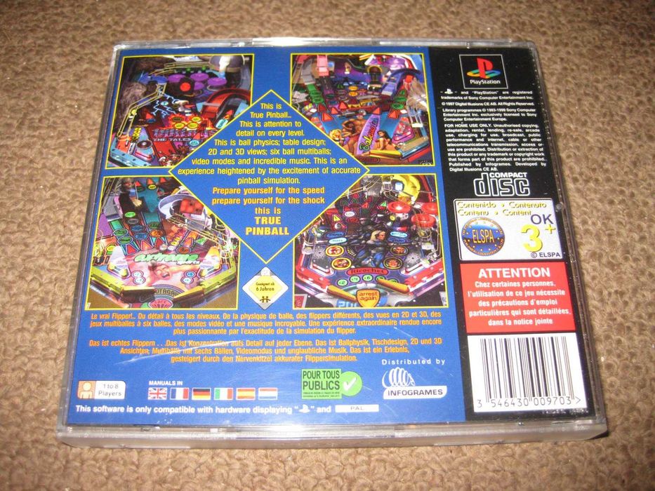 Jogo "True Pinball" para a Playstation 1/Completo!