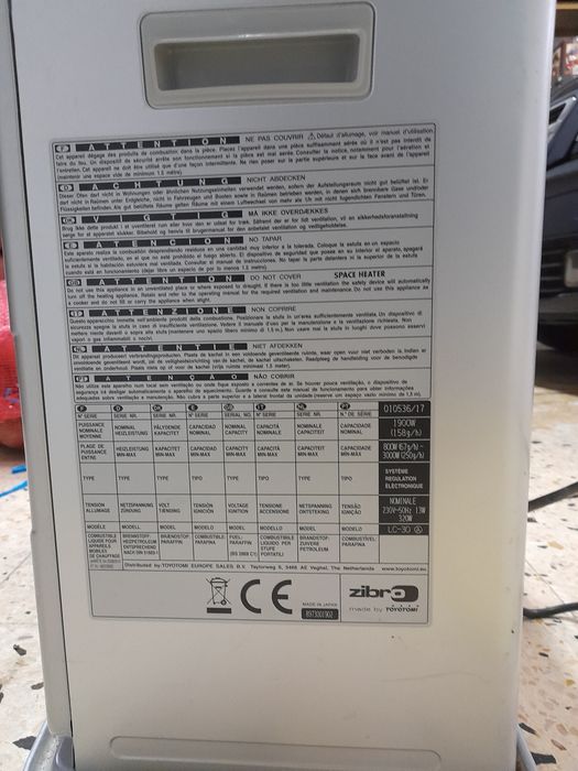 Aquecedor a parafina Zibro lc30 3000W