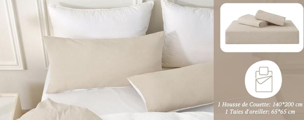 MILDLY Poszwa na kołdrę 140x200  z 1 poszewką na poduszkę 65x65 cm