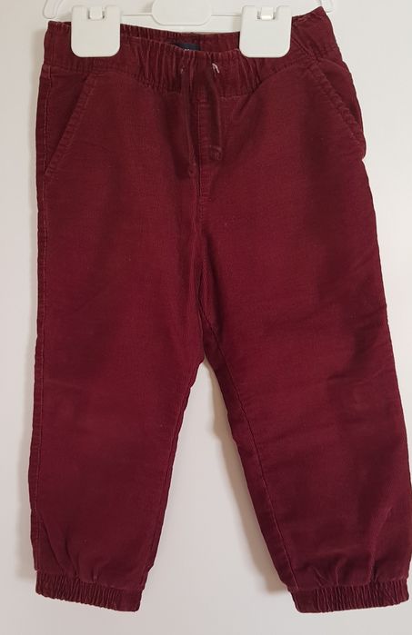 Spodnie bordo ocieplane rozm 98