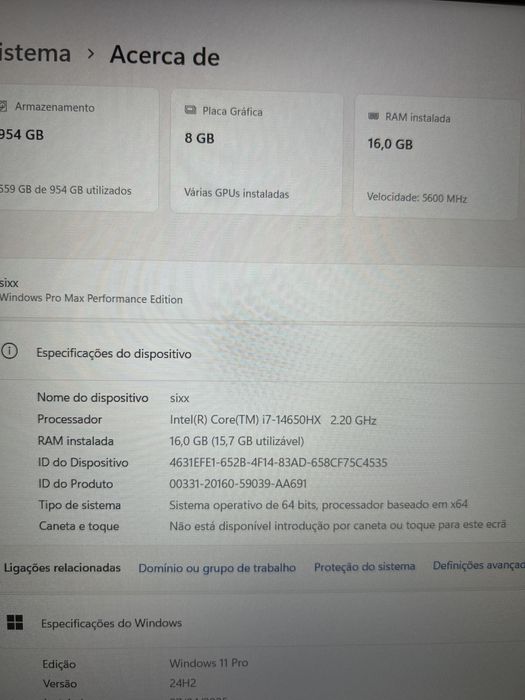 MSI Sword 16 HX B14VGKG-872XES portátil  Gaming Com windows 11 pro