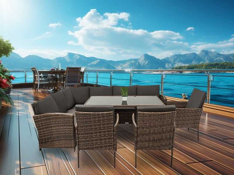 Zestaw Mebli Ogrodowych VERONA +PODSZUKI na 10 OSÓB NOWY Brązowy!