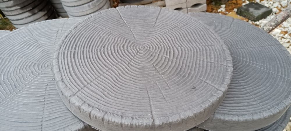 Pieńki betonowe imitacja plastrów drewna -do ogrodu na ścieżkę