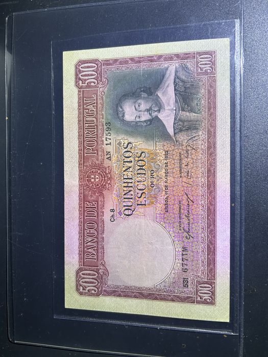 Nota 500 escudos D. João IV 1952 Ch8